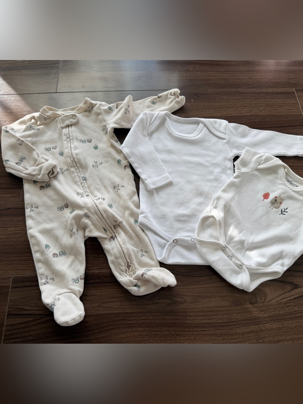Baby White and Cream One-Piece Bodysuits and Footed Sleepwear